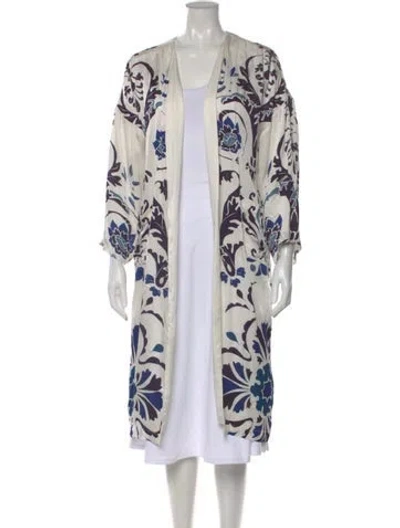 Pre-owned Carolina K Floral Print Cover-up In White