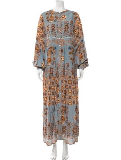 Pre-owned Carolina K Floral Print Long Dress In Blue