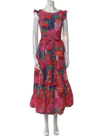 Pre-owned Carolina K Floral Print Long Dress In Multi