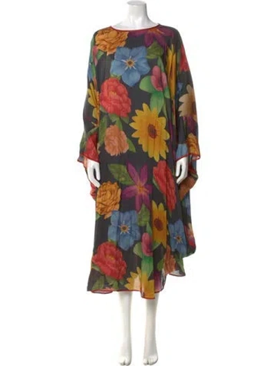 Pre-owned Carolina K Floral Print Long Dress In Multi