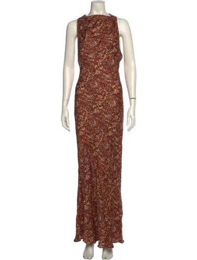 Pre-owned Carolina K Floral Print Long Dress In Multi