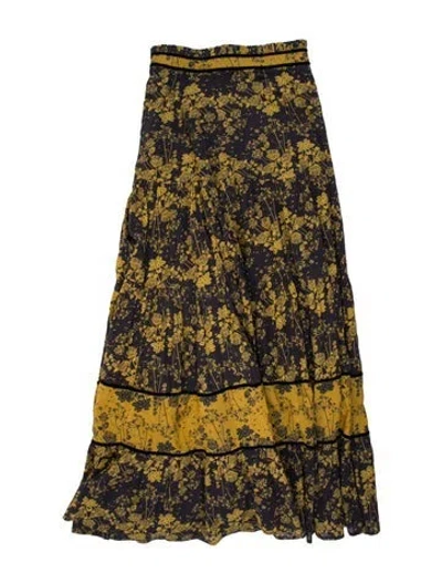 Pre-owned Carolina K Floral Print Long Dress In Multi