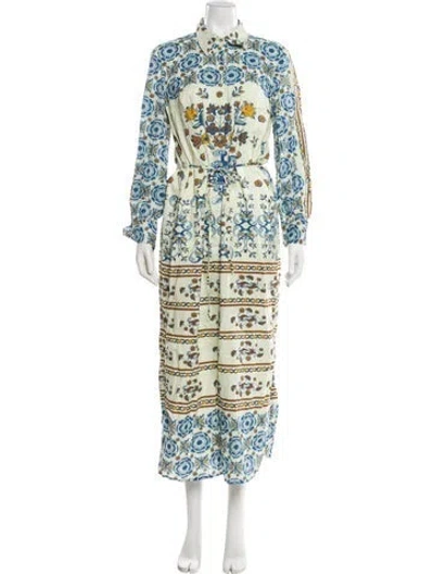 Pre-owned Carolina K Floral Print Long Dress In Multi