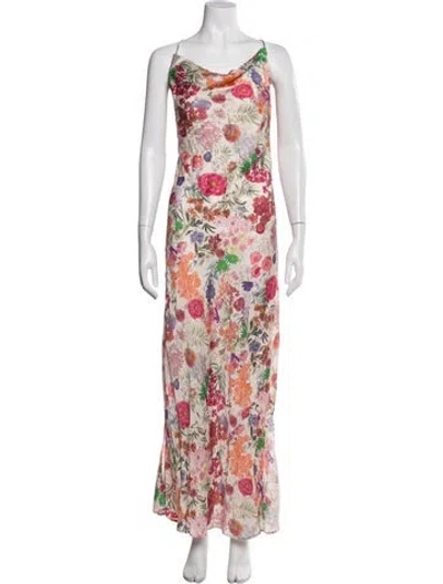 Pre-owned Carolina K Floral Print Long Dress In Multi