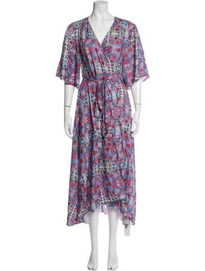 Pre-owned Carolina K Floral Print Long Dress In Multi
