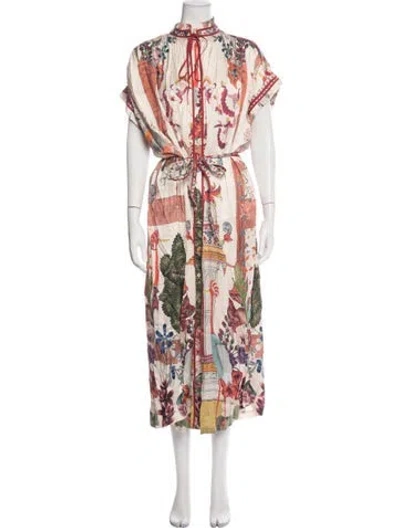 Pre-owned Carolina K Floral Print Long Dress In Multicolor