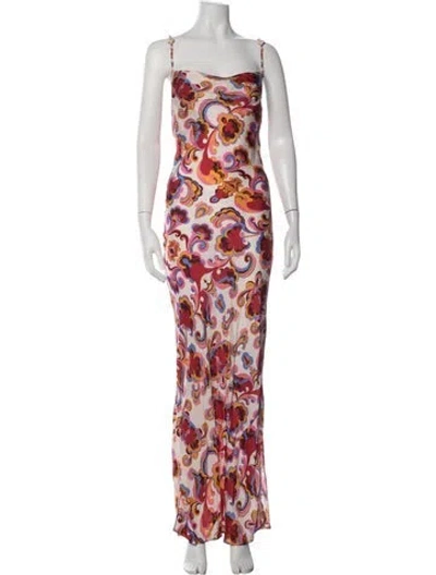 Pre-owned Carolina K Floral Print Long Dress In Multicolor
