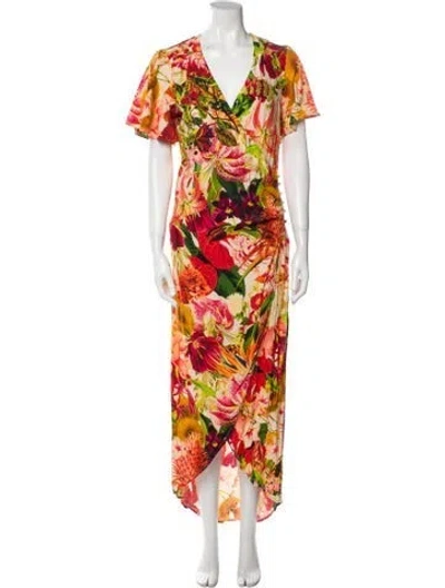 Pre-owned Carolina K Floral Print Long Dress In Neutral