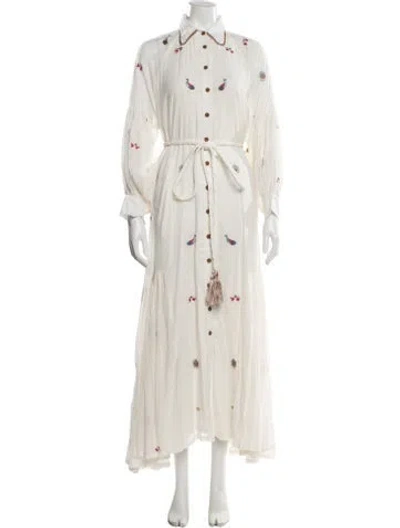 Pre-owned Carolina K Floral Print Long Dress W/ Tags In Neutral