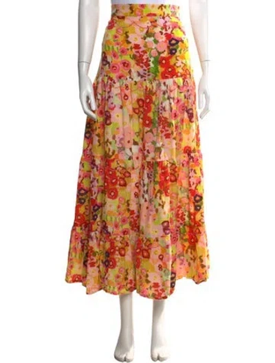 Pre-owned Carolina K Floral Print Long Skirt In Multi