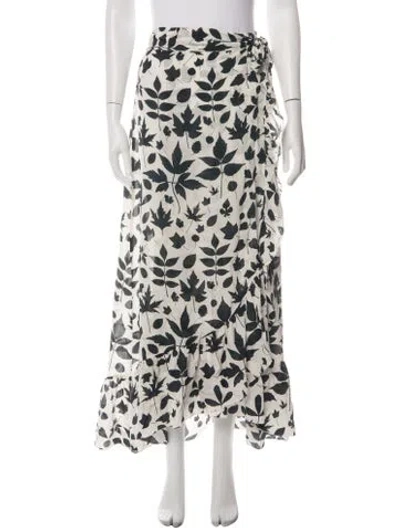 Pre-owned Carolina K Floral Print Long Skirt In Neutrals