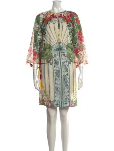 Pre-owned Carolina K Floral Print Mini Dress In Green