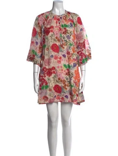 Pre-owned Carolina K Floral Print Mini Dress In Multicolor