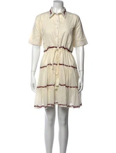 Pre-owned Carolina K Floral Print Mini Dress In Neutrals