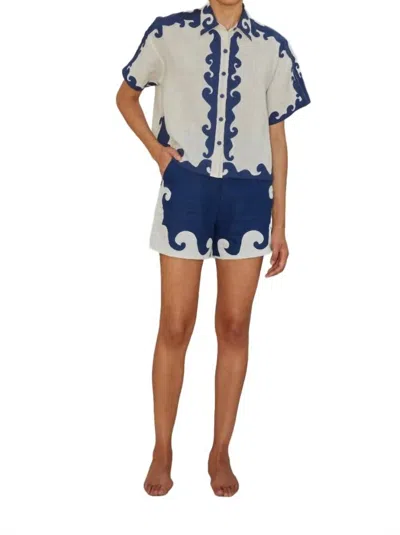 Carolina K Gilda Short In Navy In Blue