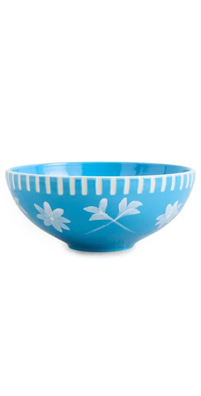 Carolina K Handpainted Flower Bowl Blue Blue
