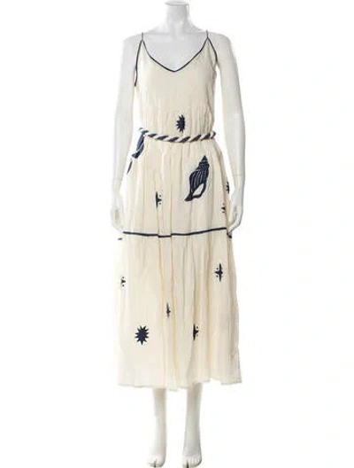 Pre-owned Carolina K Hemp Long Dress In Neutrals