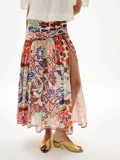 Carolina K Ines Midi Skirt In Multi In Neutral
