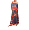 Carolina K Kimono Top In Peacock Hamsa In Multi