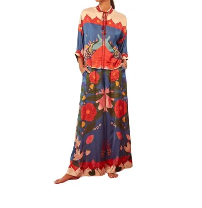 Carolina K Kimono Top In Peacock Hamsa In Multi