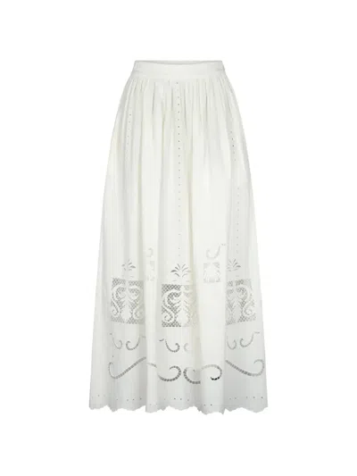 Carolina K Larissa Eyelet-embroidered Scalloped Skirt In White