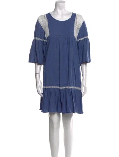 Pre-owned Carolina K Linen Knee-length Dress In Blue