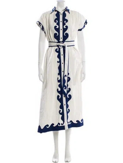 Pre-owned Carolina K Linen Long Dress In Multi