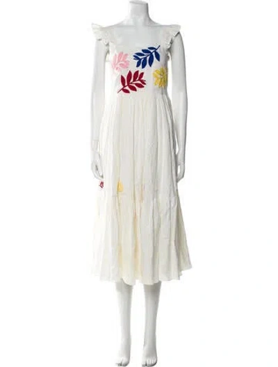 Pre-owned Carolina K Linen Long Dress In Neutral