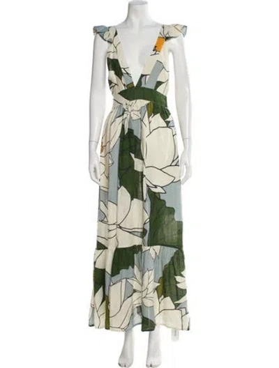 Pre-owned Carolina K Linen Long Dress In Neutral