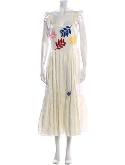 Pre-owned Carolina K Linen Long Dress In Neutral