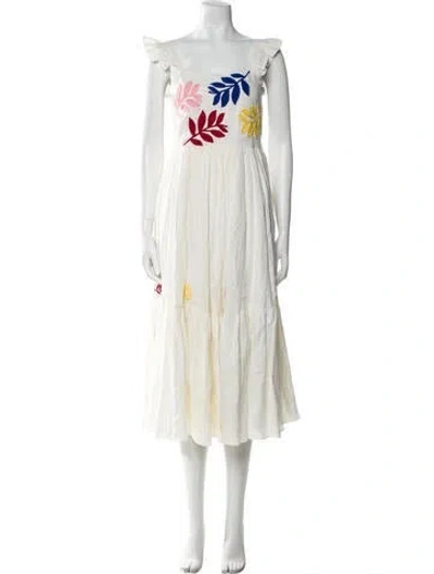 Pre-owned Carolina K Linen Long Dress In Neutral
