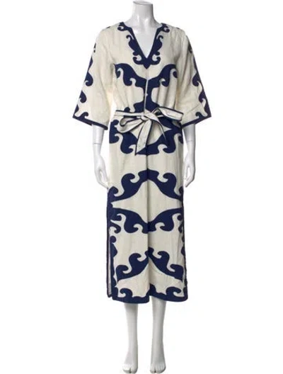 Pre-owned Carolina K Linen Long Dress In Neutral