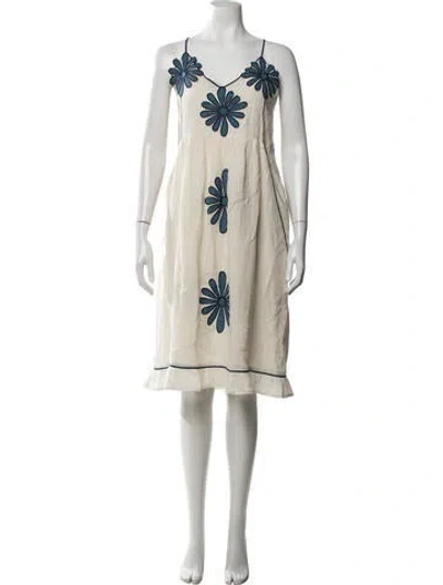 Pre-owned Carolina K Linen Long Dress In Neutrals