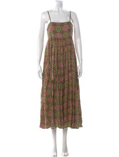 Pre-owned Carolina K Linen Long Dress In Pink