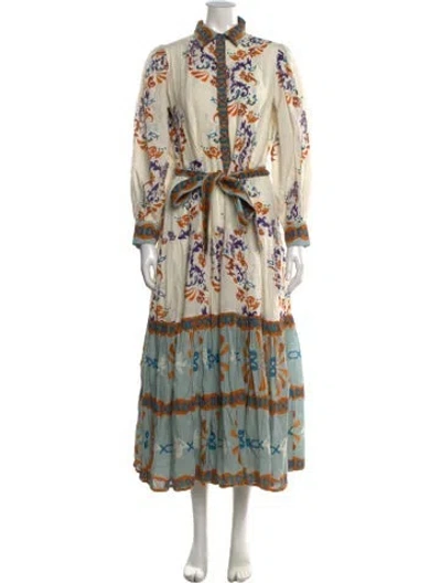 Pre-owned Carolina K Linen Long Dress W/ Tags In Multi