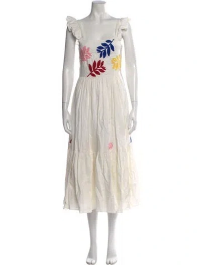Pre-owned Carolina K Linen Long Dress In White