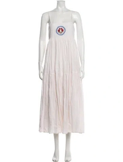 Pre-owned Carolina K Linen Midi Length Dress In Pink