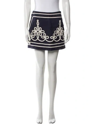 Pre-owned Carolina K Linen Mini Skirt W/ Tags In Blue