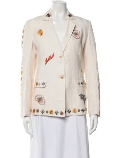 Pre-owned Carolina K Linen Utility Jacket In Neutral
