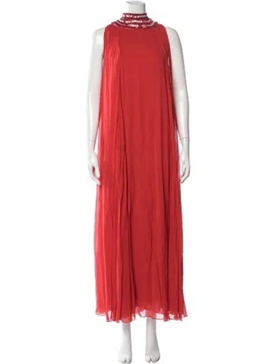 Pre-owned Carolina K Long Dress In Red