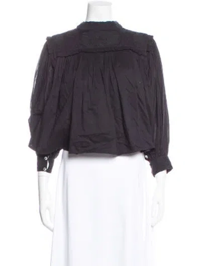 Pre-owned Carolina K Long Sleeve Blouse In Gray