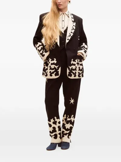 Carolina K Mama Embroidered Star-motif Trousers In Brown