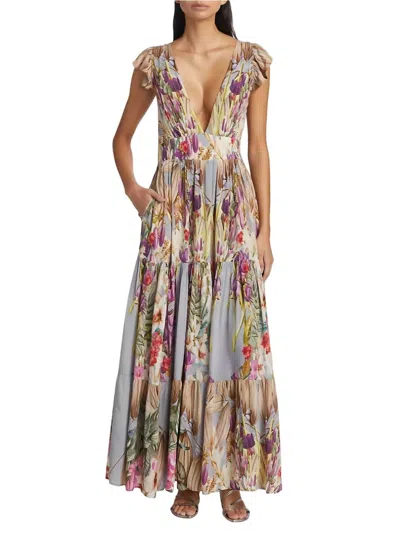 Carolina K Mila Dress In Fresh Flowers In Multi