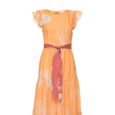 Carolina K Mila Maci Dress In Desert Animals Gold In Pink
