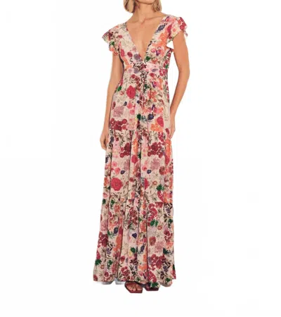 Carolina K Mila Midi Dress In Floral Pink In Multi