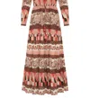 CAROLINA K NATALIE LONG SLEEVE DRESS IN ROMBUS FLOWERS PINK