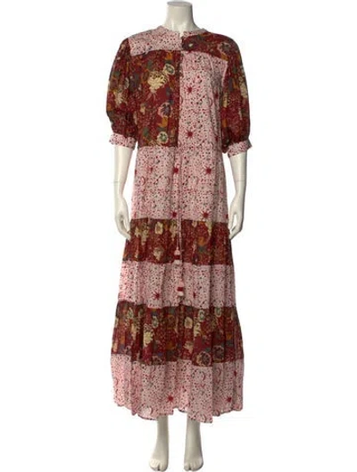 Pre-owned Carolina K Paisley Print Long Dress In Pink