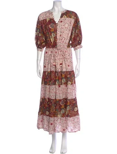 Pre-owned Carolina K Paisley Print Long Dress In Pink