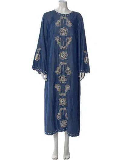 Pre-owned Carolina K Patterned Long Dress In Blue