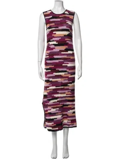 Pre-owned Carolina K Patterned Long Dress In Multicolor
